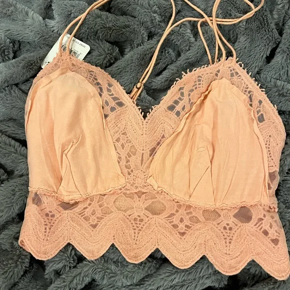 NWT Free People Ilektra Bralette Coral Mist size small - Picture 10 of 10